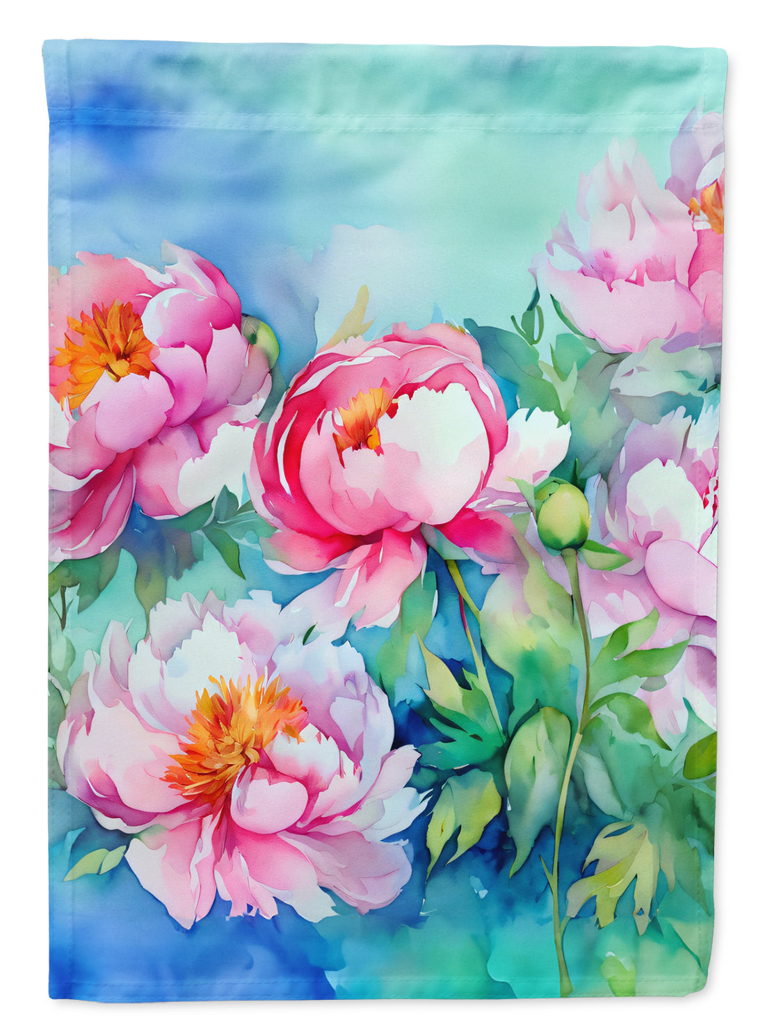 Buy this Peonies in Watercolor House Flag