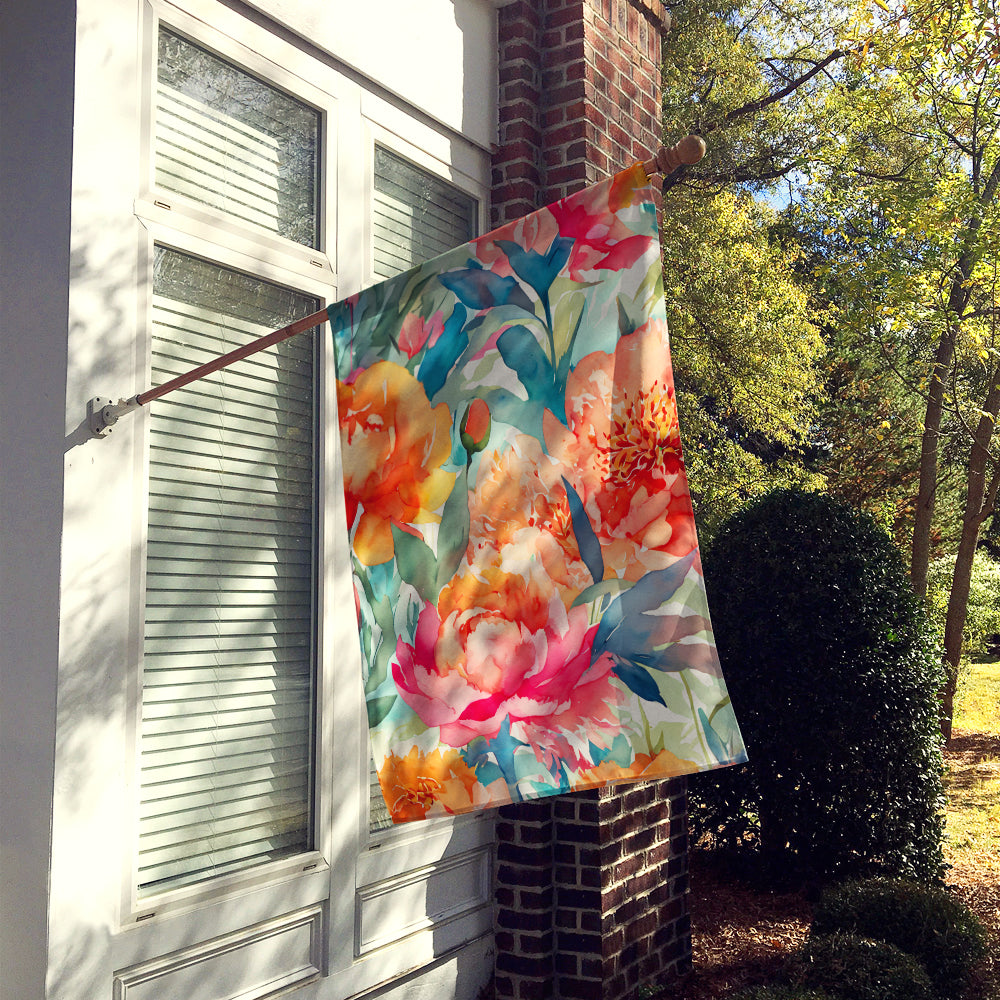 Buy this Peonies in Watercolor House Flag