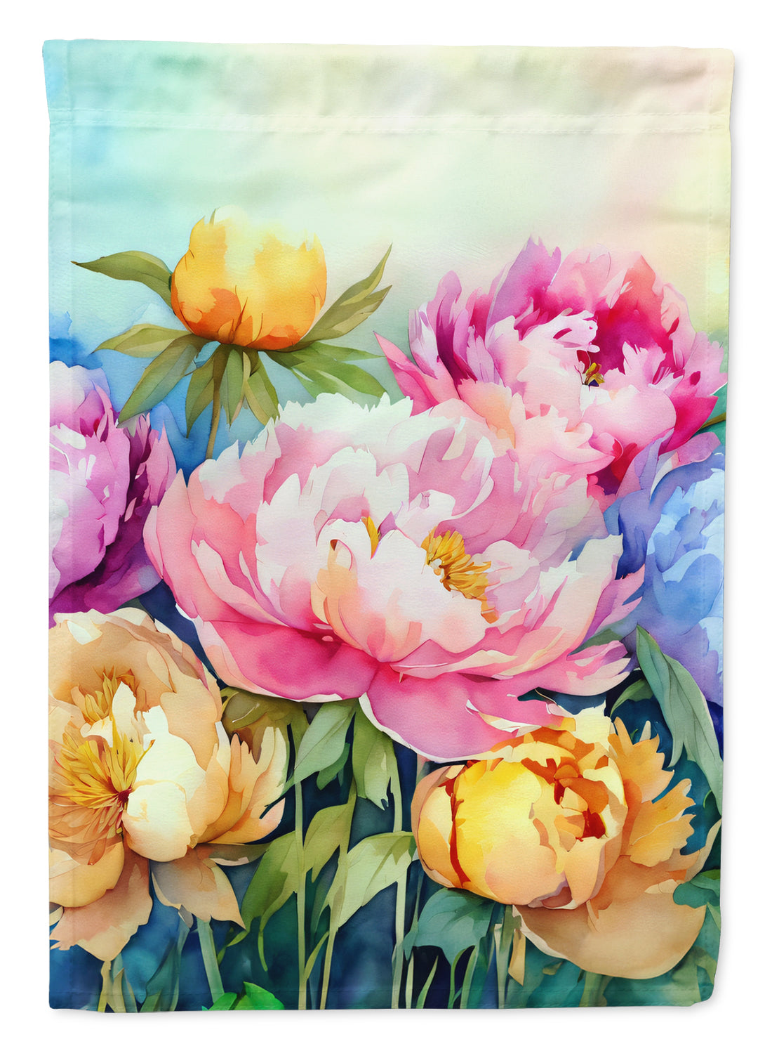 Buy this Peonies in Watercolor House Flag