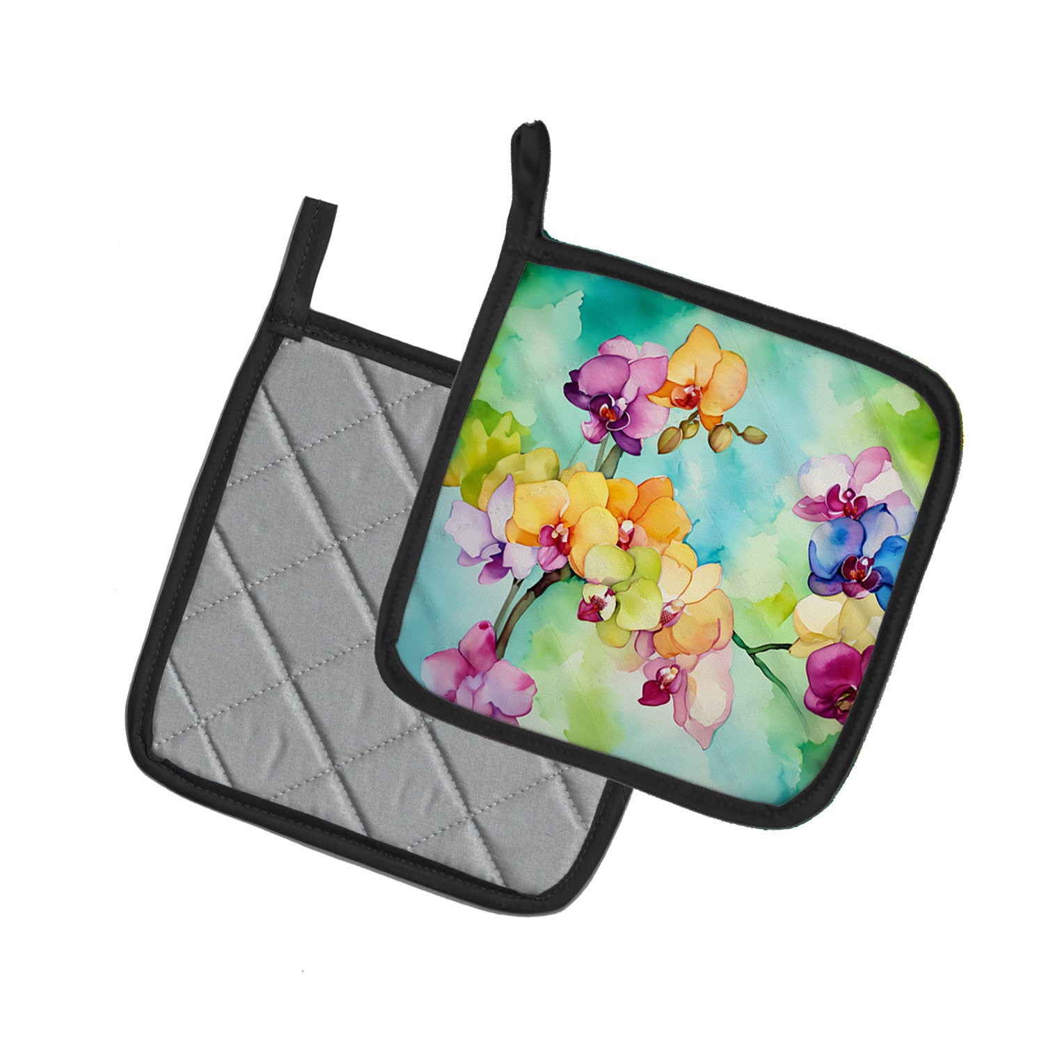 Buy this Orchids in Watercolor Pair of Pot Holders