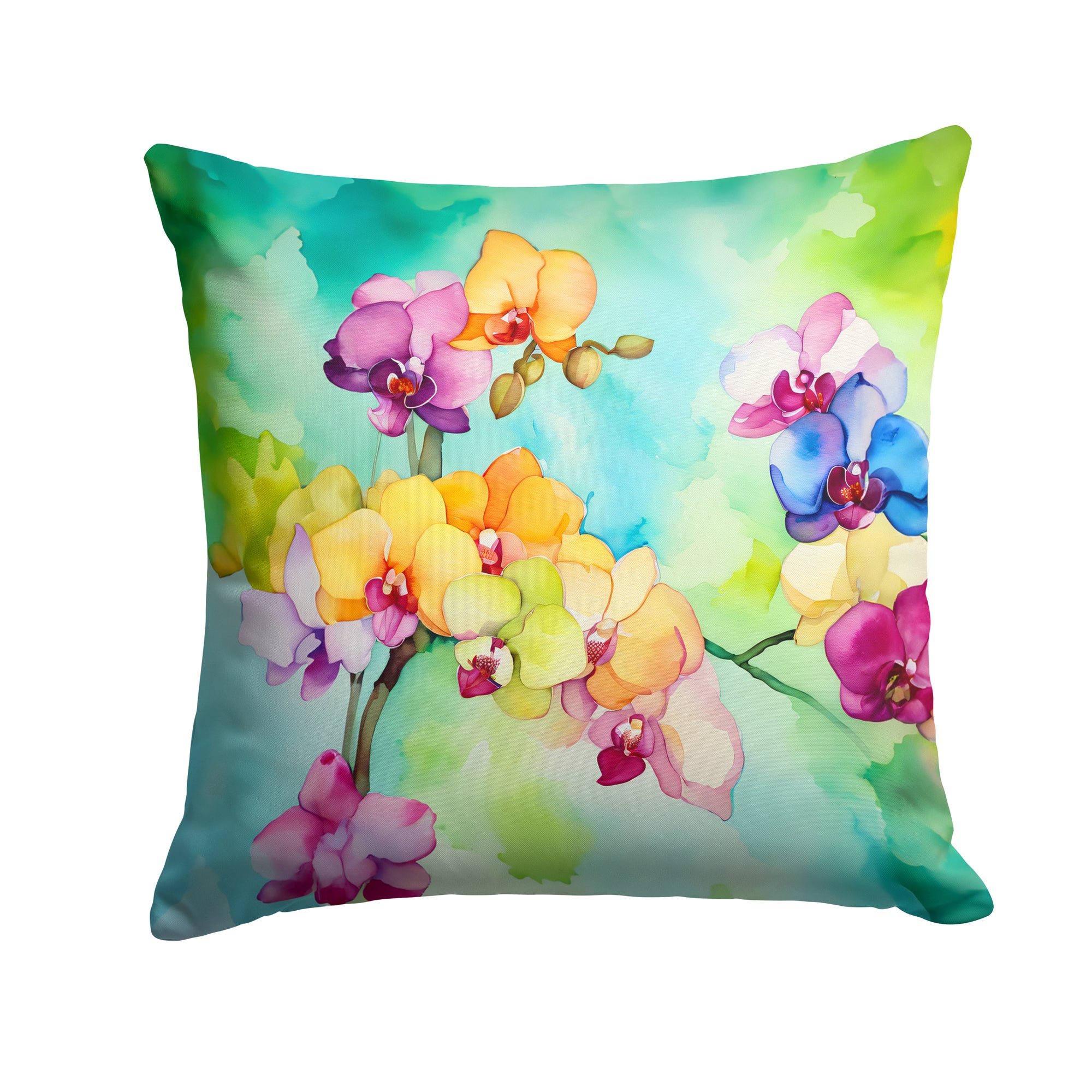 Buy this Orchids in Watercolor Throw Pillow