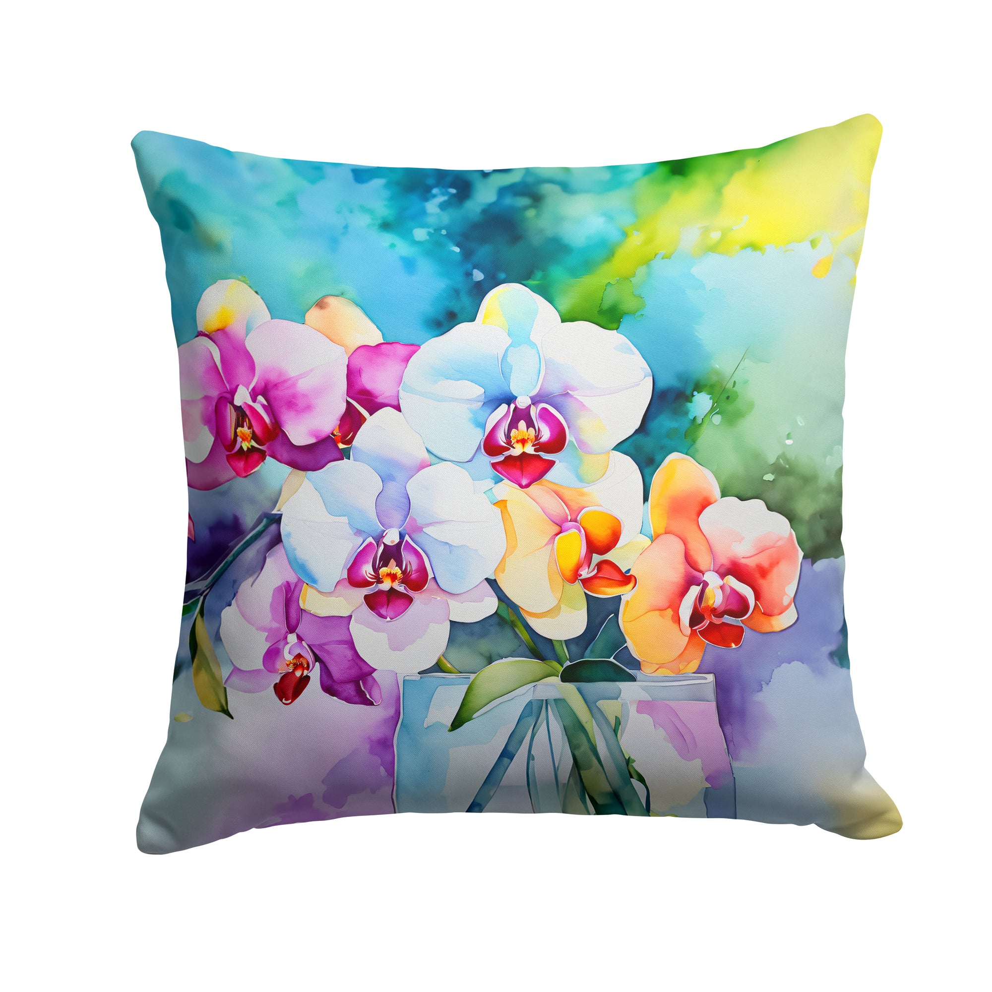 Buy this Orchids in Watercolor Throw Pillow