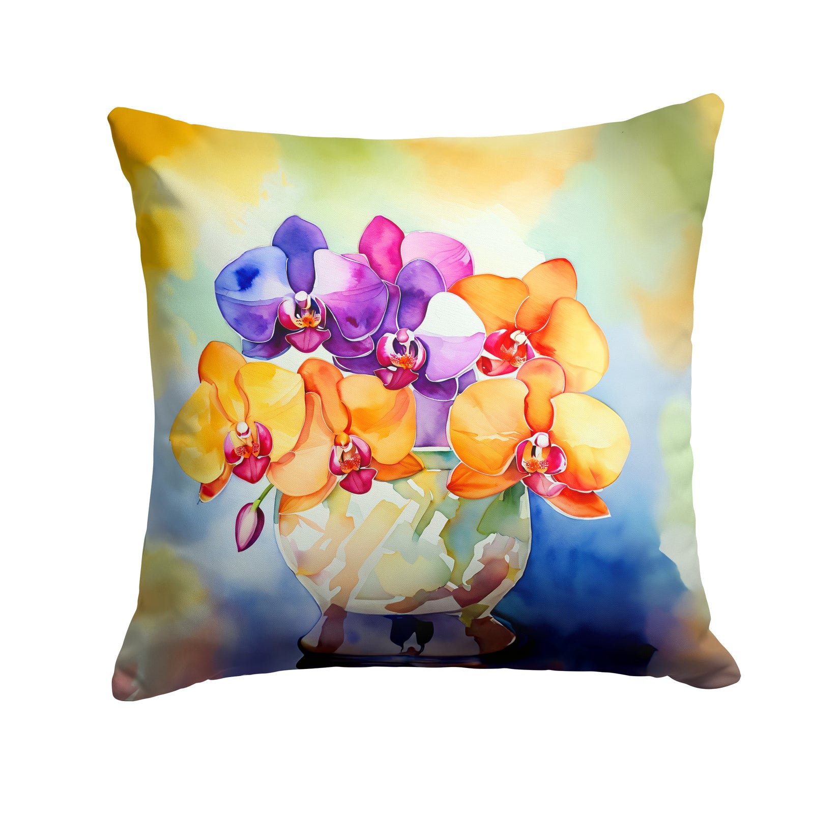 Buy this Orchids in Watercolor Throw Pillow