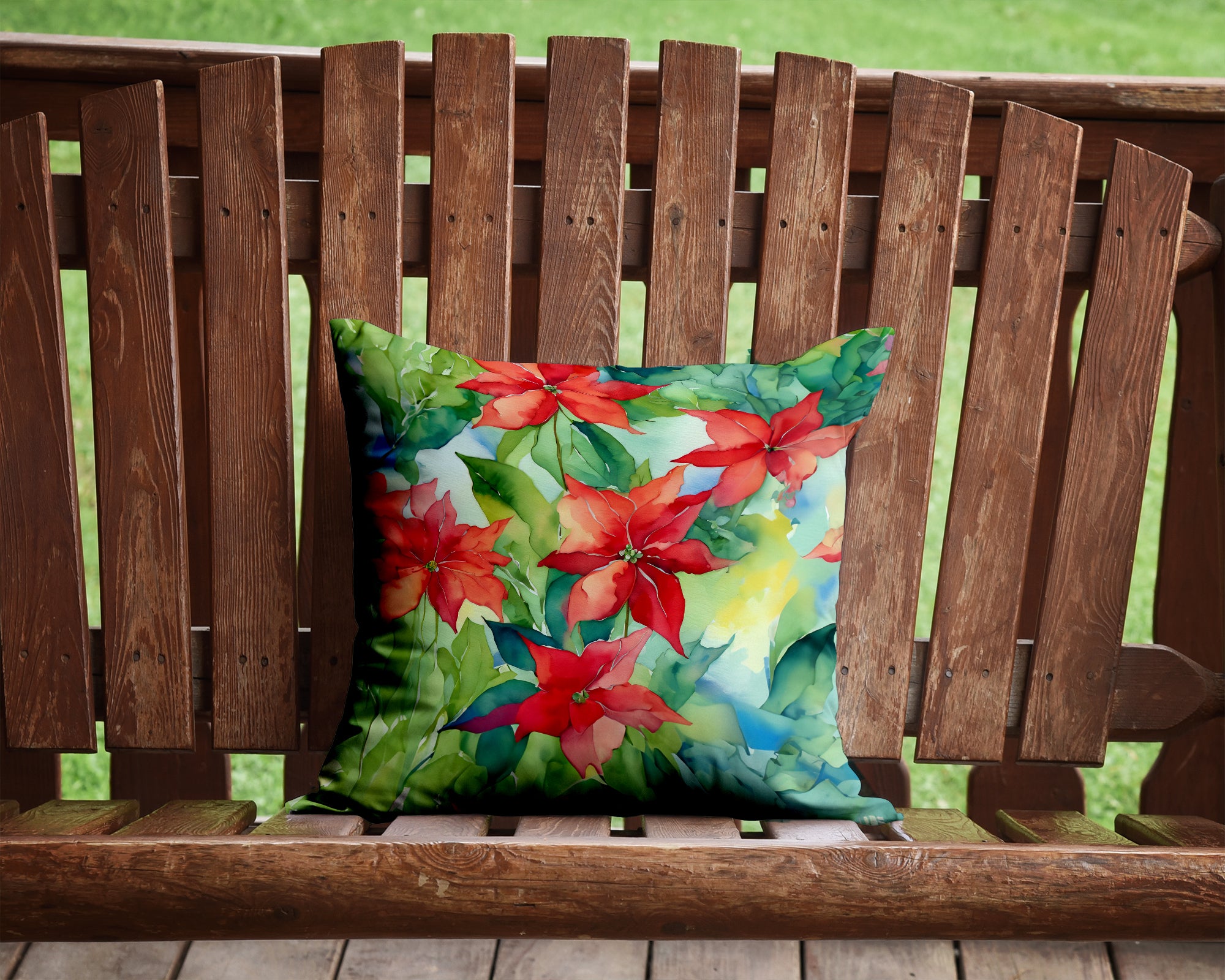 Buy this Poinsettias in Watercolor Throw Pillow