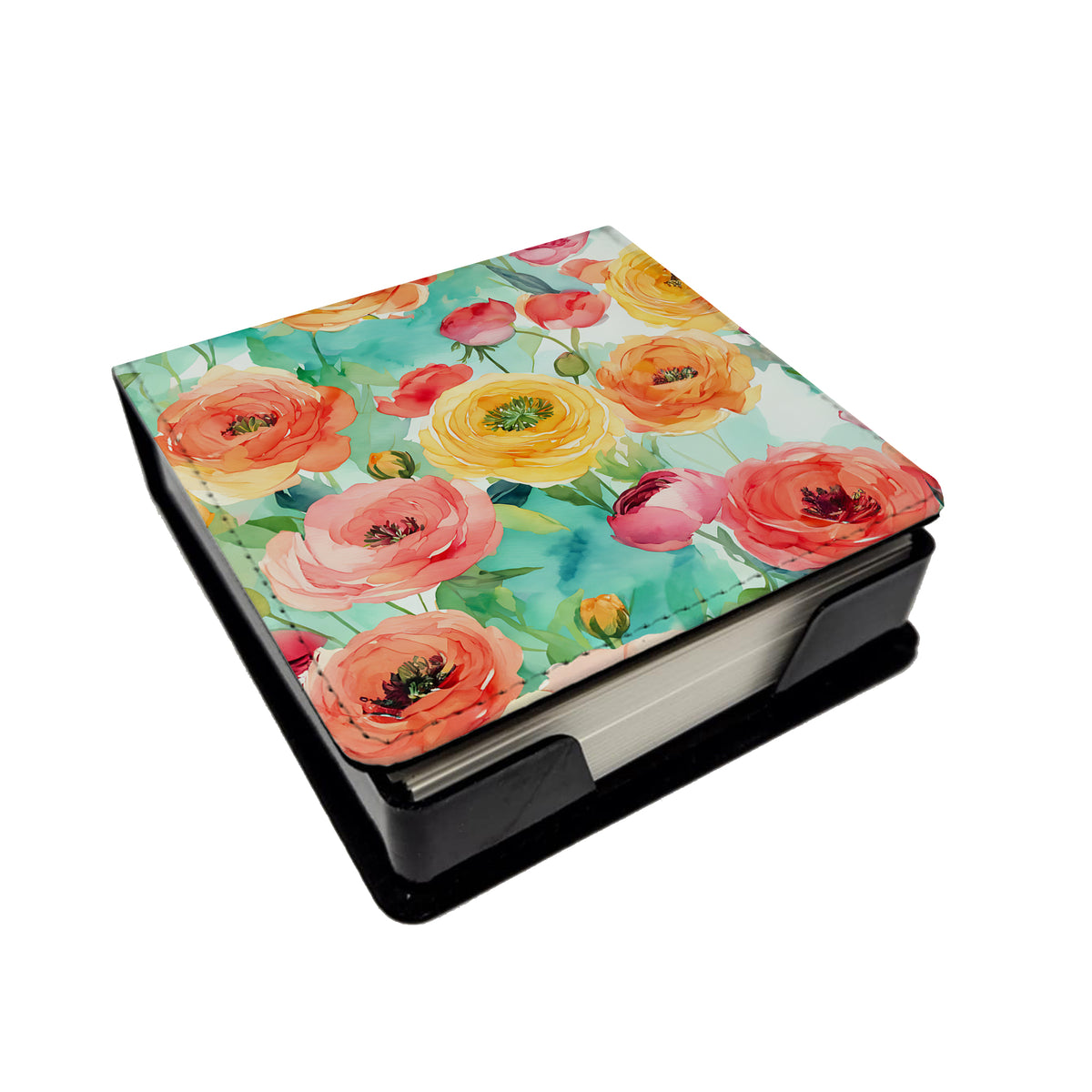 Buy this Ranunculus in Watercolor PU Leather Note Paper Holder