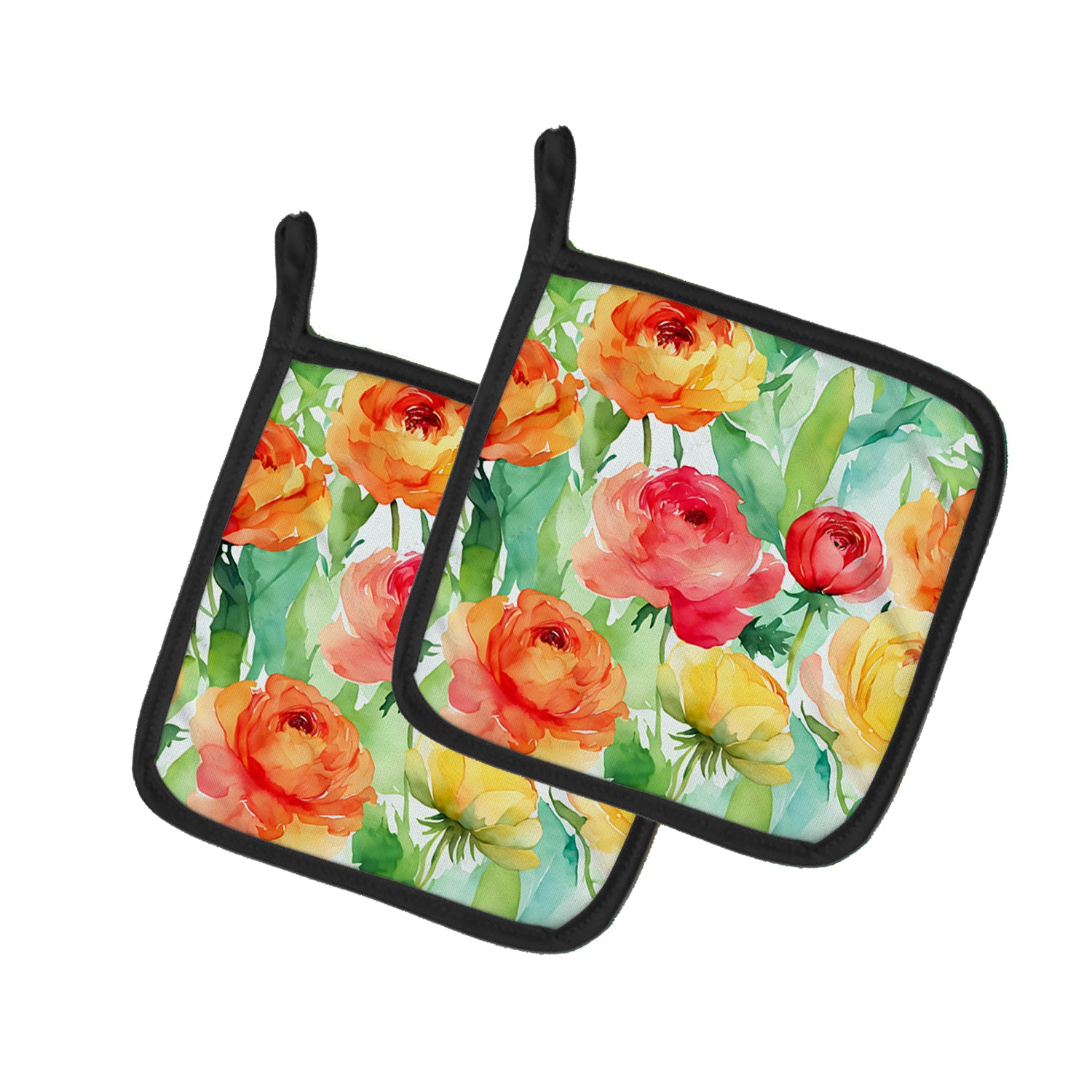 Buy this Ranunculus in Watercolor Pair of Pot Holders