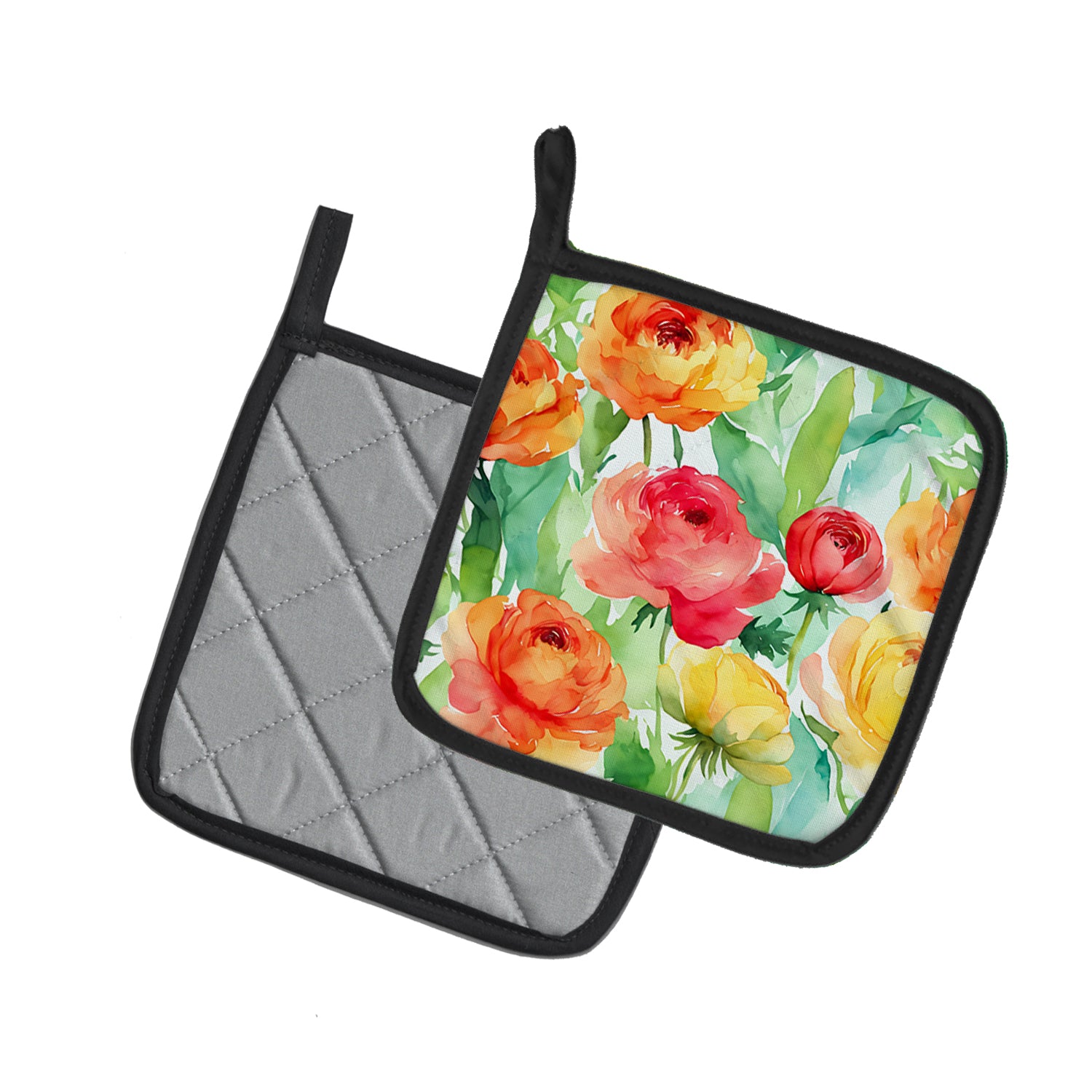 Buy this Ranunculus in Watercolor Pair of Pot Holders