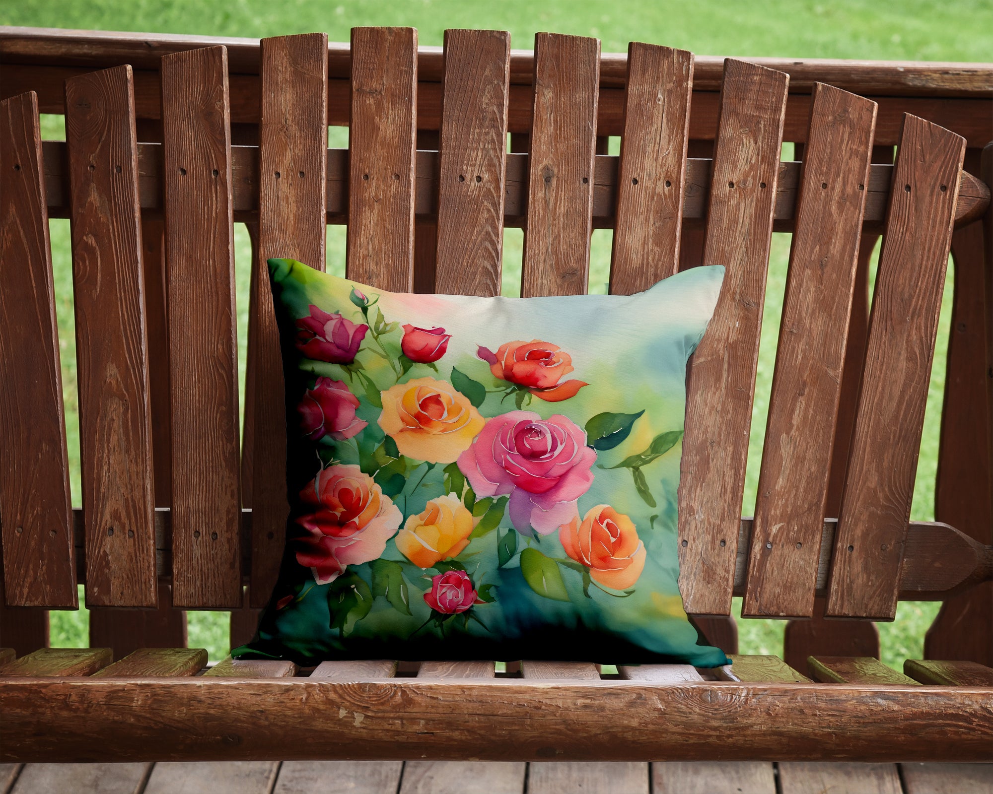 Buy this Roses in Watercolor Throw Pillow