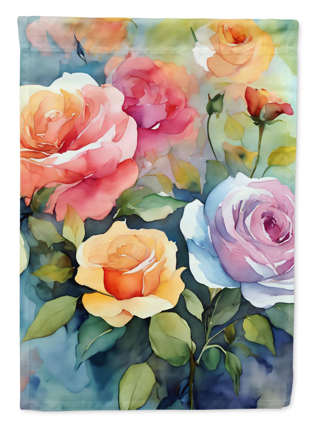 Buy this Roses in Watercolor Garden Flag