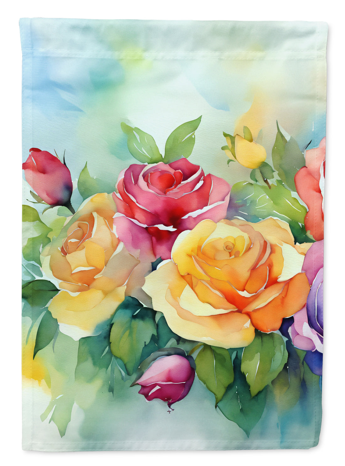 Buy this Roses in Watercolor House Flag