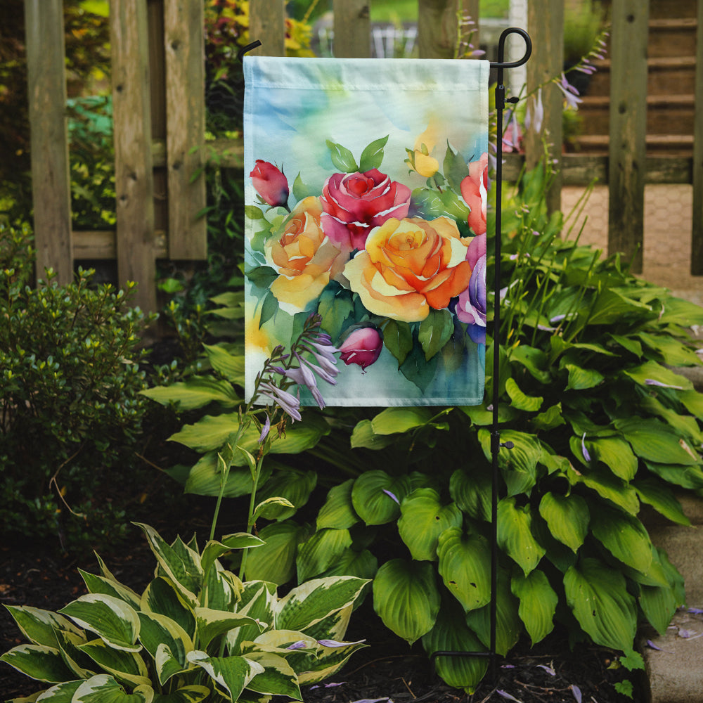 Buy this Roses in Watercolor Garden Flag