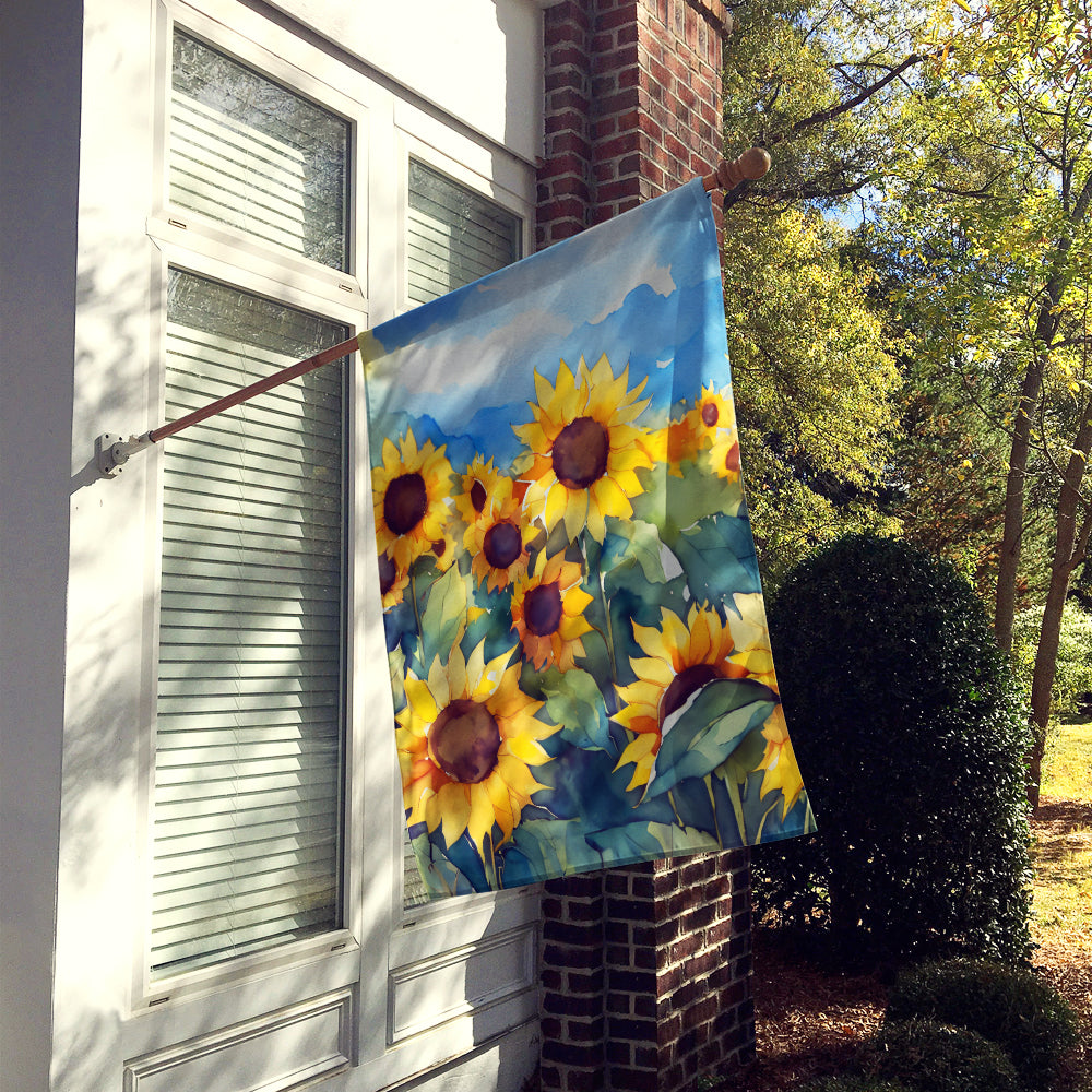 Buy this Sunflowers in Watercolor House Flag