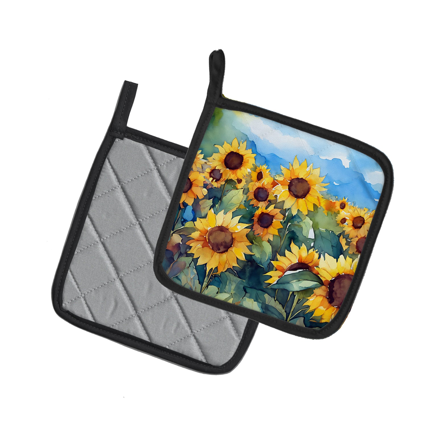 Buy this Sunflowers in Watercolor Pair of Pot Holders