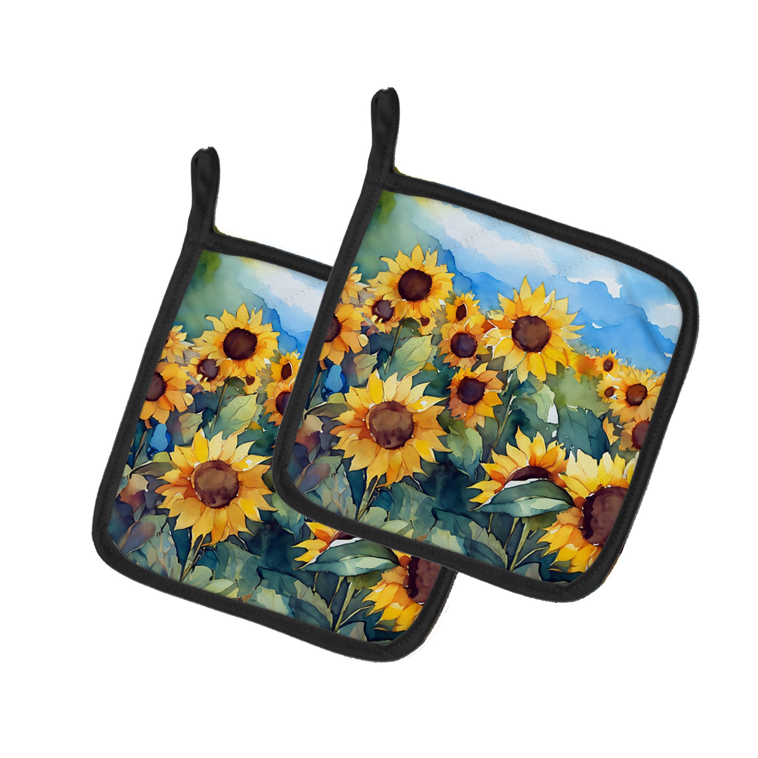 Buy this Sunflowers in Watercolor Pair of Pot Holders