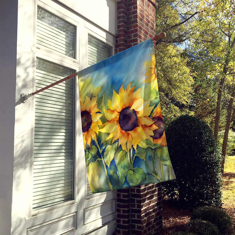 Buy this Sunflowers in Watercolor House Flag