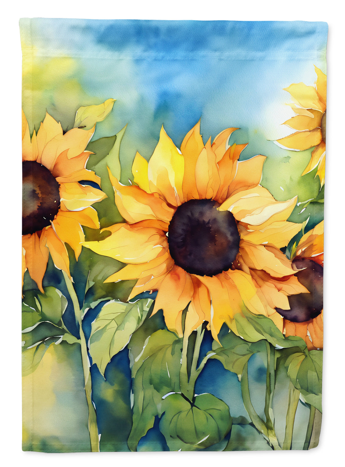 Buy this Sunflowers in Watercolor House Flag