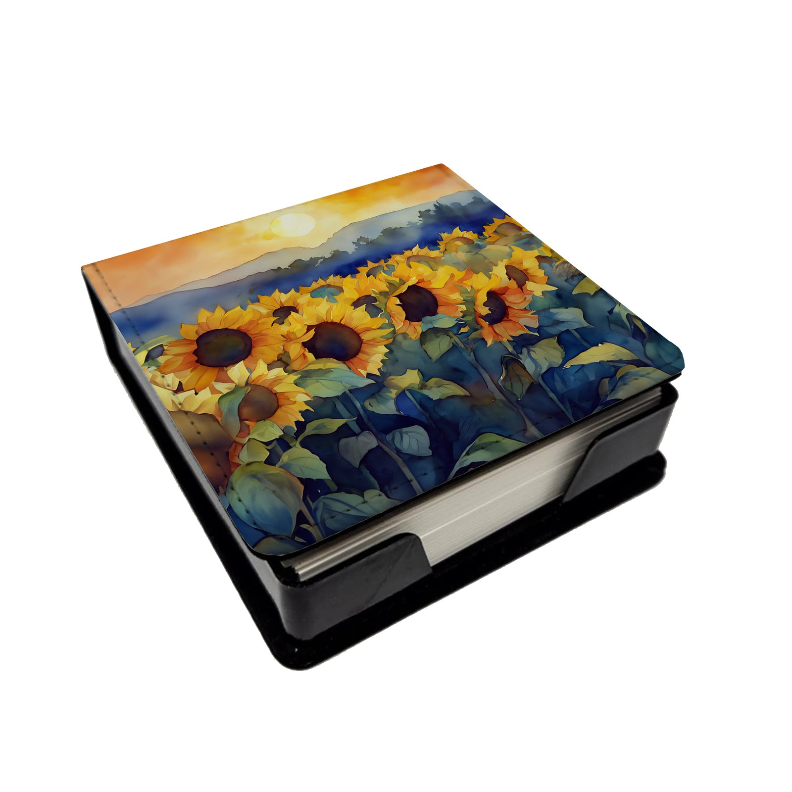 Buy this Sunflowers in Watercolor PU Leather Note Paper Holder