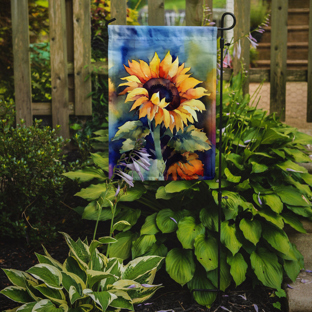 Sunflowers in Watercolor Garden Flag