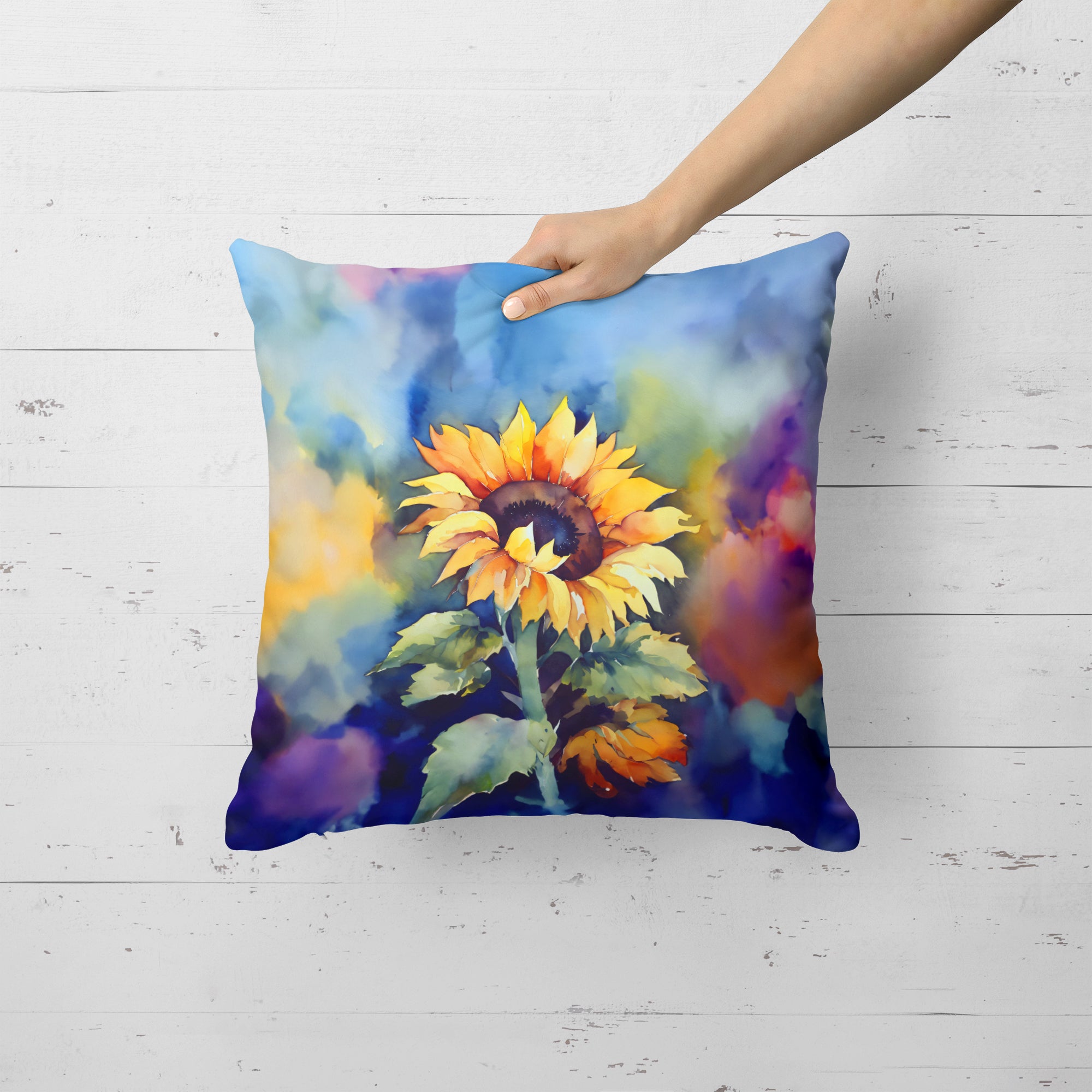 Buy this Sunflowers in Watercolor Throw Pillow