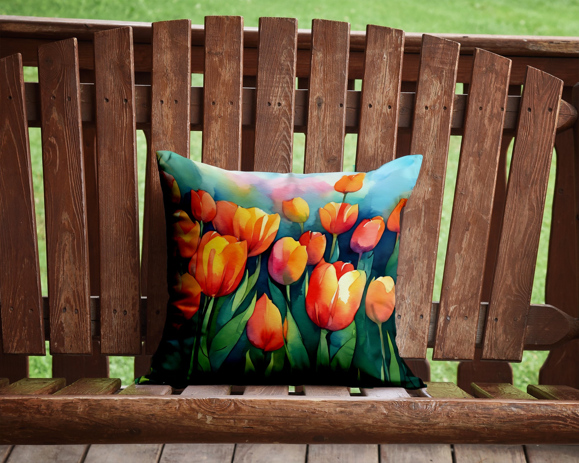 Buy this Tulips in Watercolor Throw Pillow