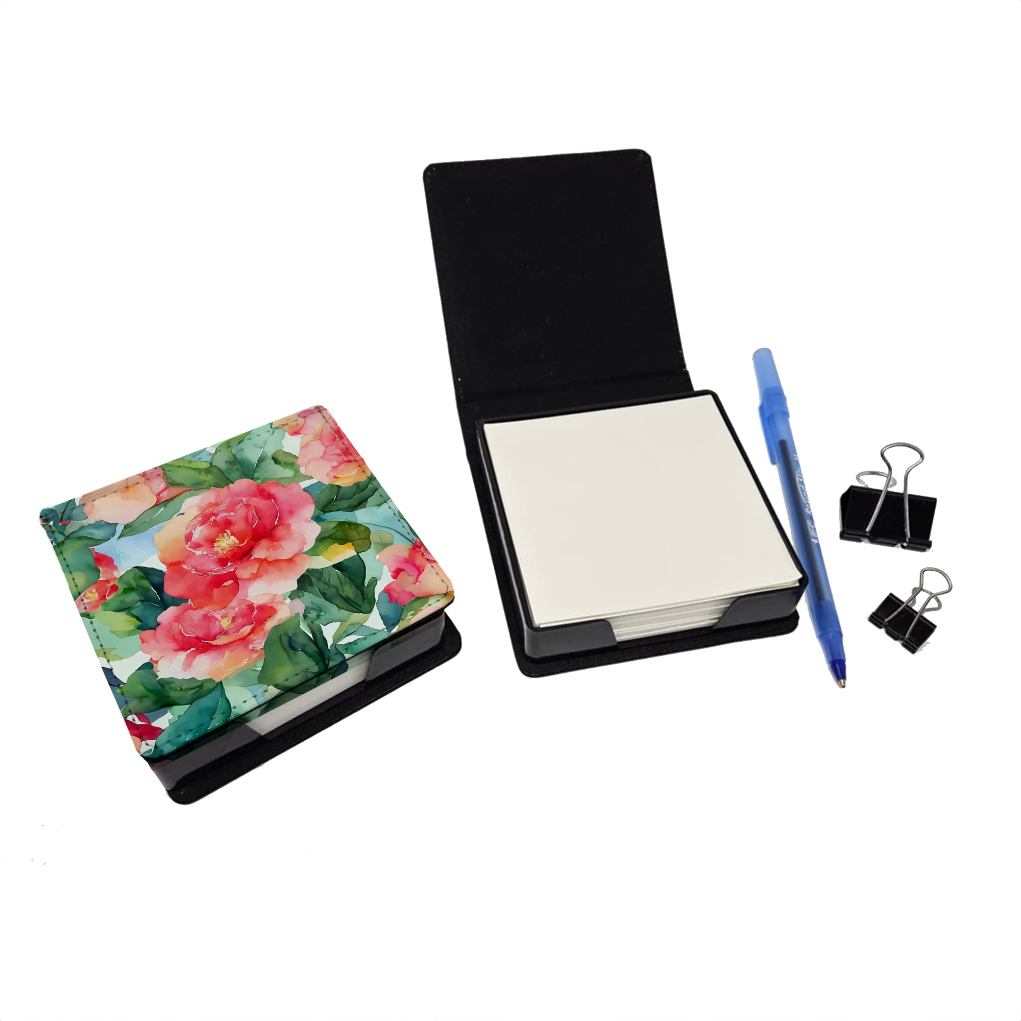 Buy this Alabama Camellia in Watercolor PU Leather Note Paper Holder