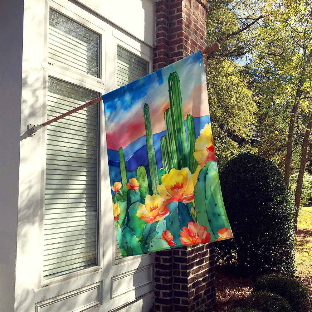 Buy this Arizona Saguaro Cactus Blossom in Watercolor House Flag