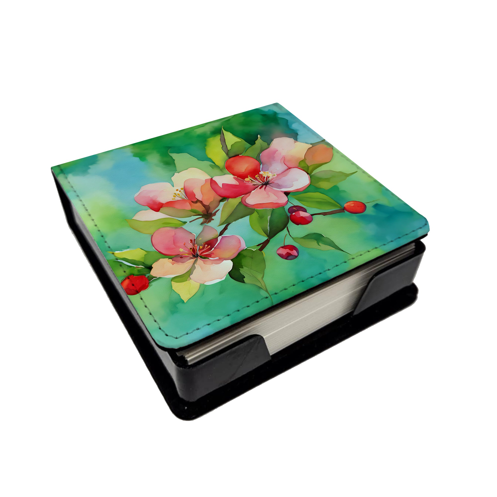 Buy this Arkansas Apple Blossom in Watercolor PU Leather Note Paper Holder