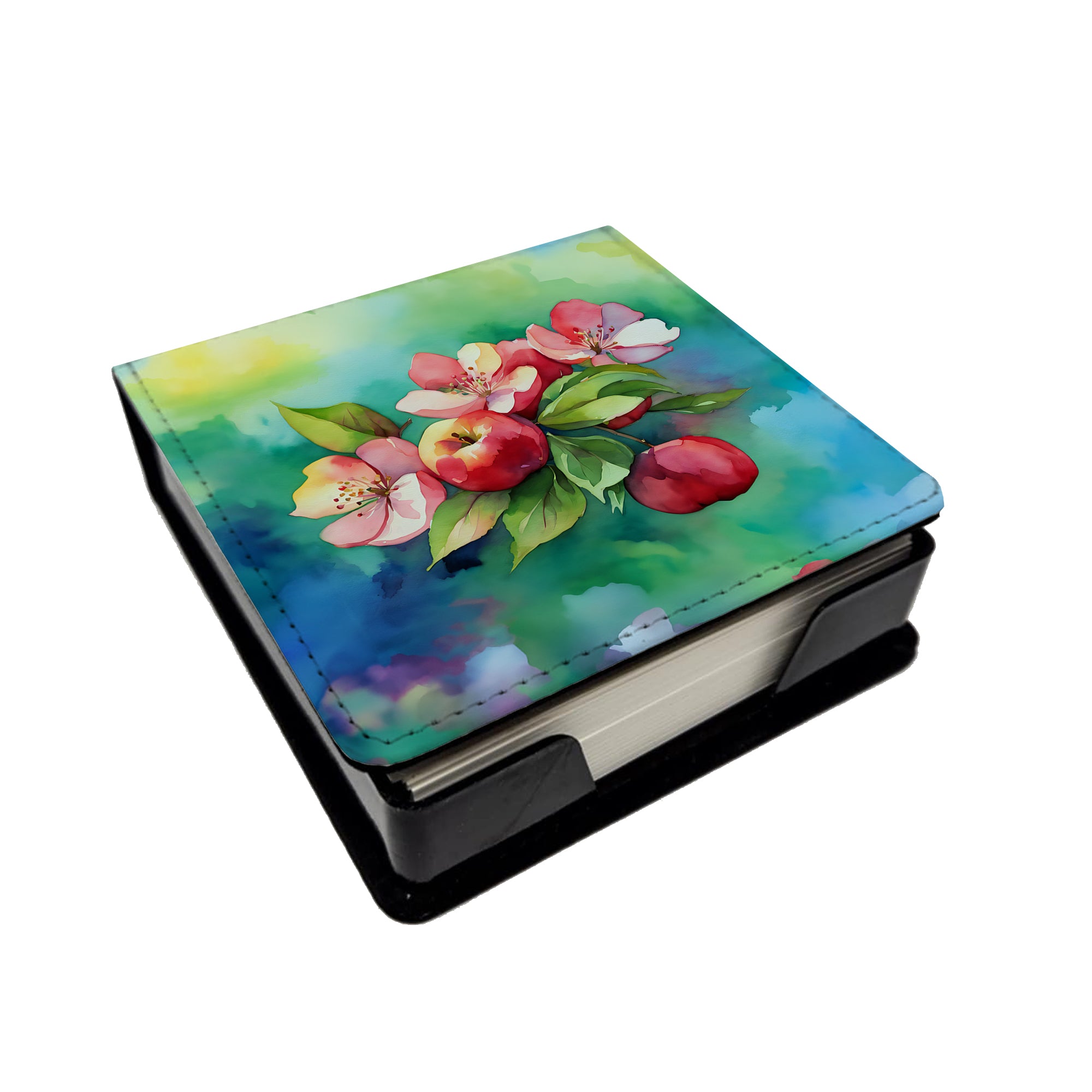 Buy this Arkansas Apple Blossom in Watercolor PU Leather Note Paper Holder