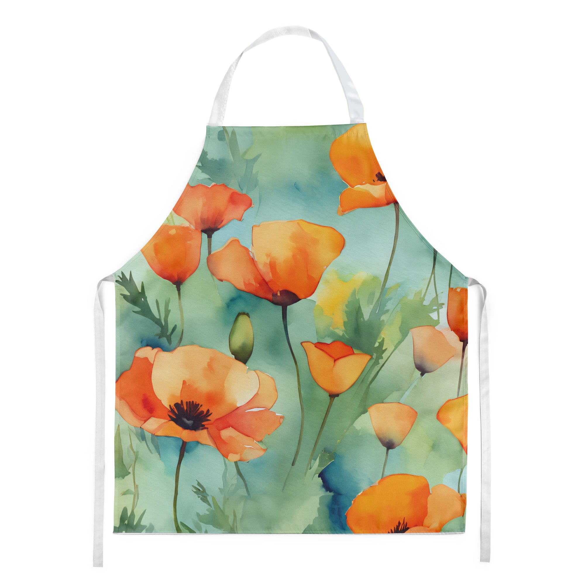 Buy this California California Poppies in Watercolor Apron