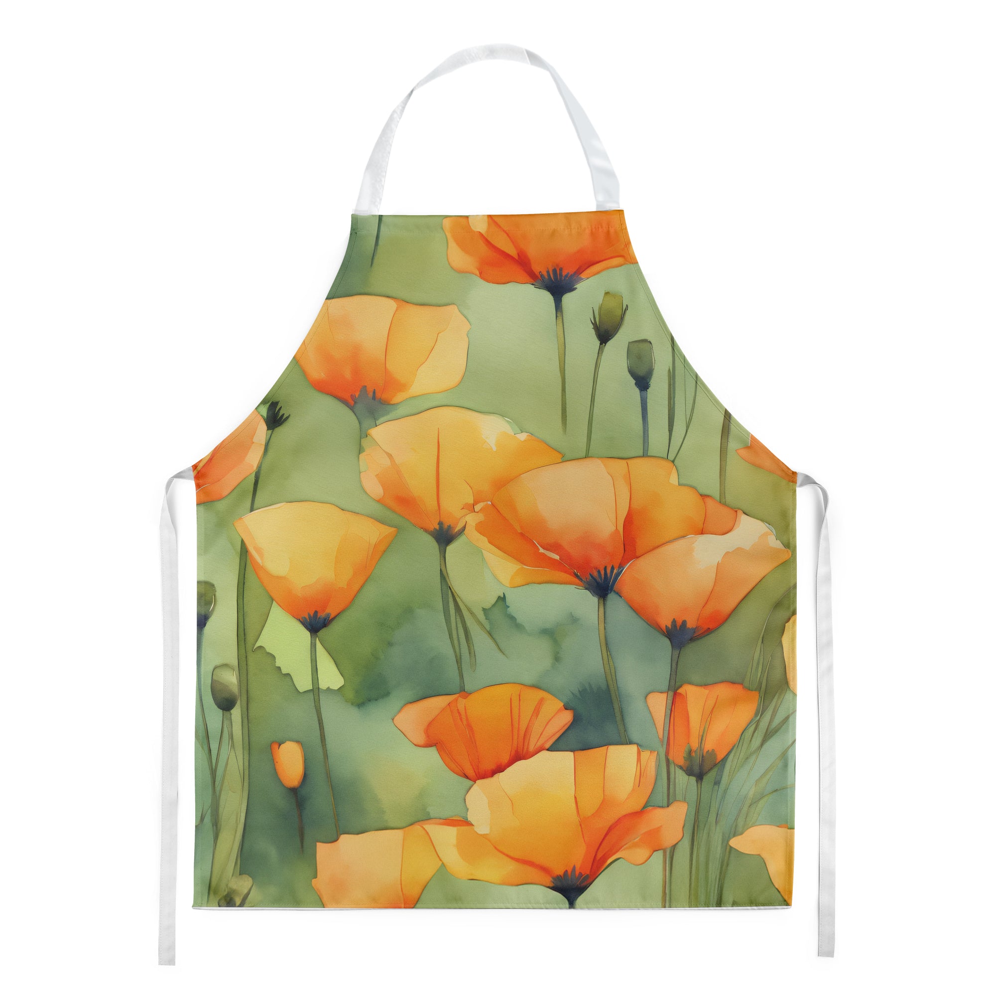 Buy this California California Poppies in Watercolor Apron