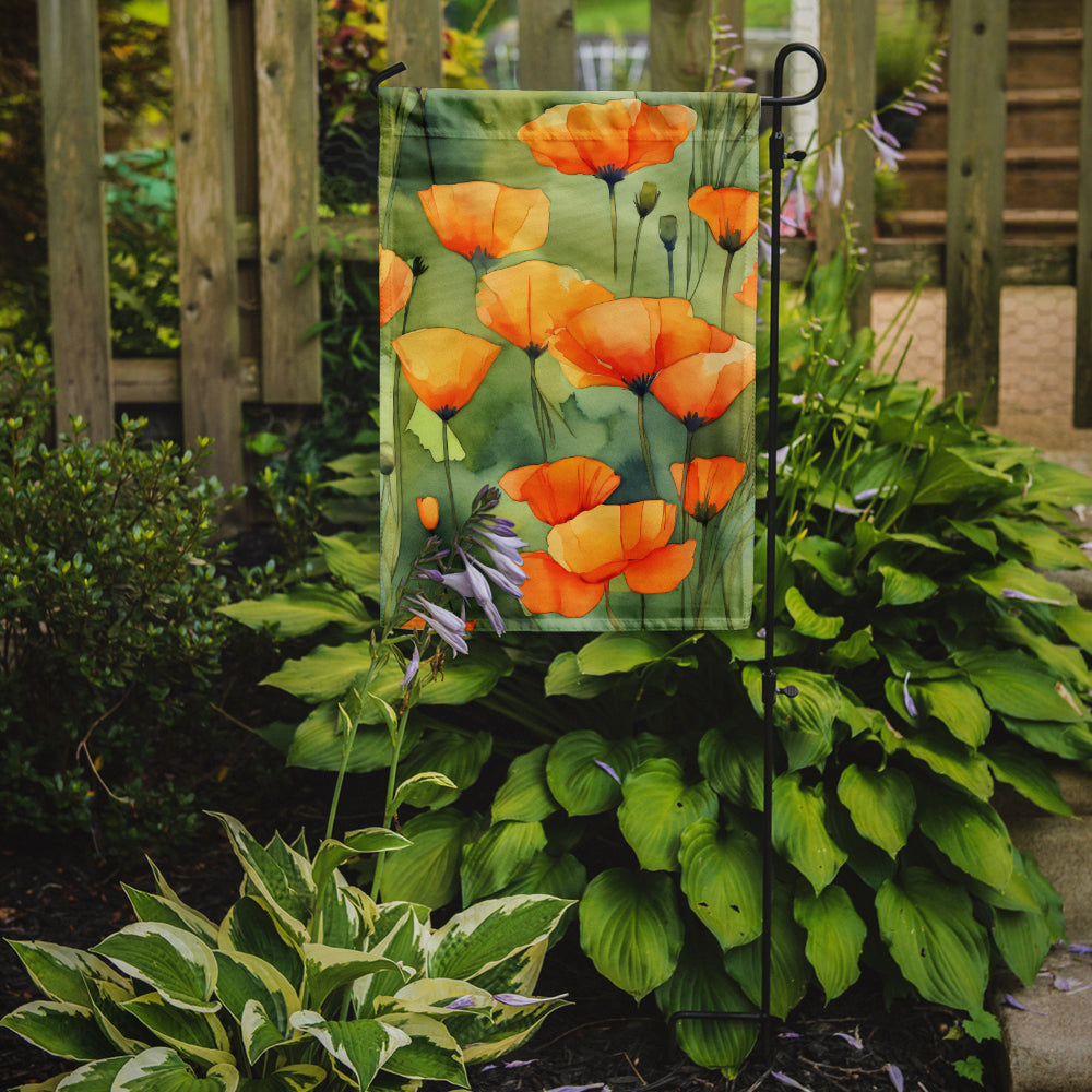 Buy this California California Poppies in Watercolor Garden Flag