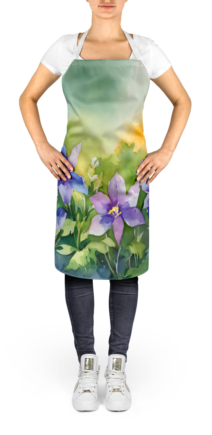 Buy this Colorado Rocky Mountain Columbine in Watercolor Apron