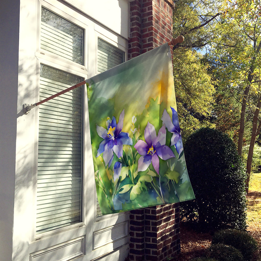 Buy this Colorado Rocky Mountain Columbine in Watercolor House Flag