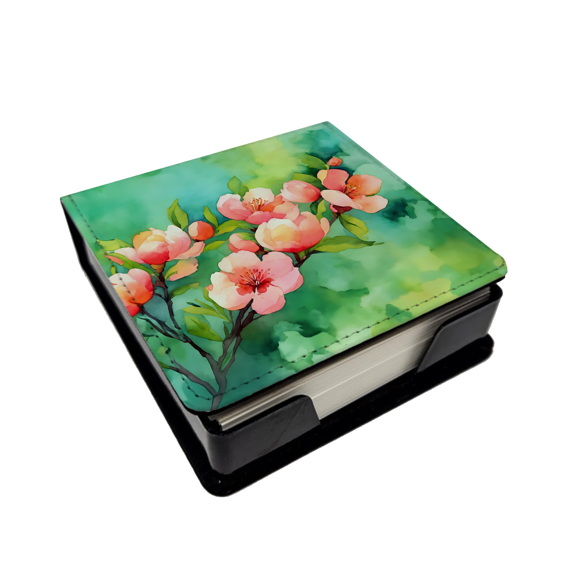 Buy this Delaware Peach Blossom in Watercolor PU Leather Note Paper Holder