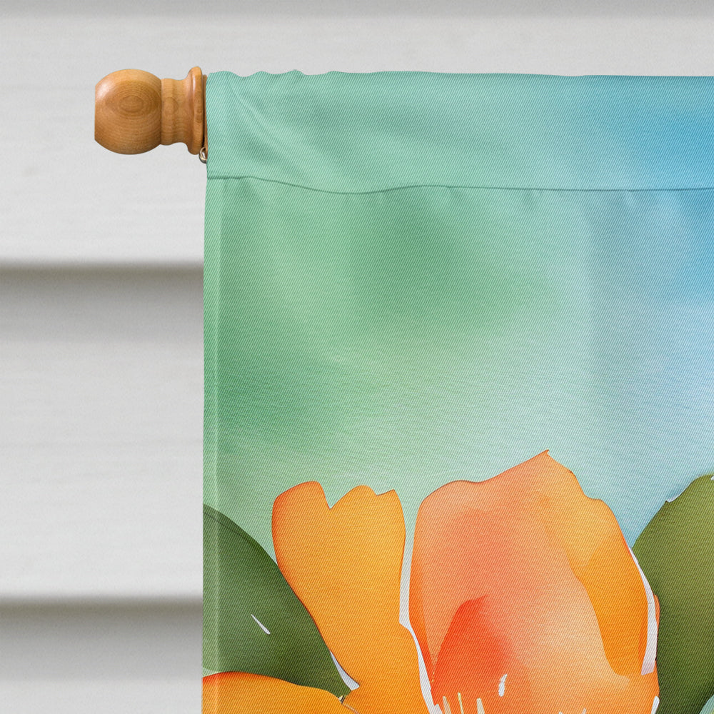 Florida Orange Blossom in Watercolor House Flag