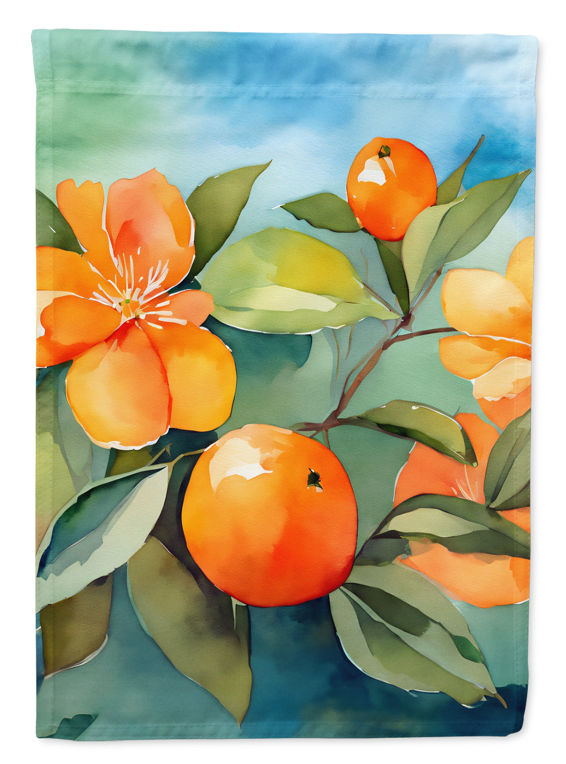 Buy this Florida Orange Blossom in Watercolor House Flag