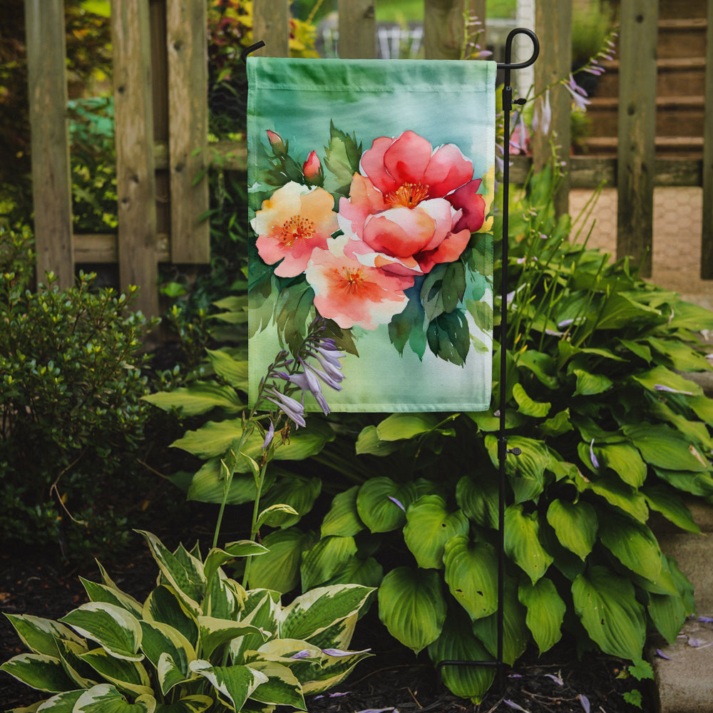 Georgia Cherokee Rose in Watercolor Garden Flag