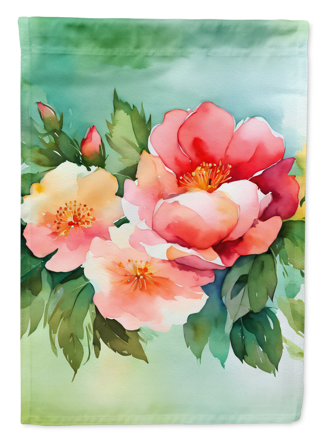 Buy this Georgia Cherokee Rose in Watercolor Garden Flag