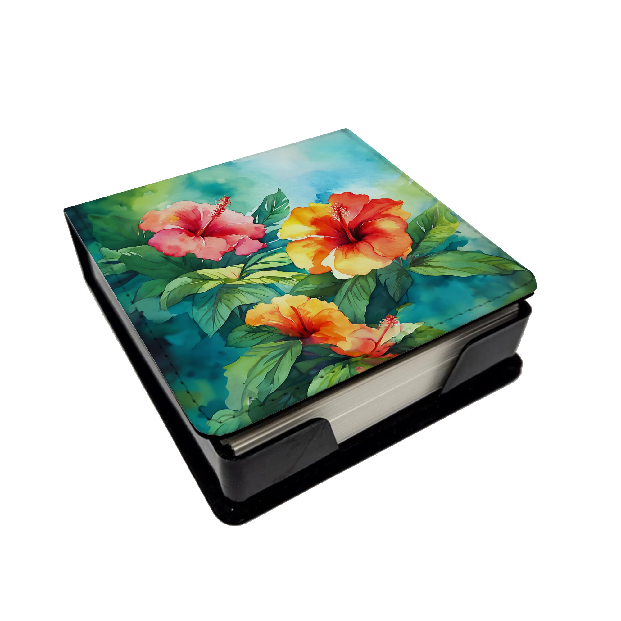 Buy this Hawaii Hawaiian Hibiscus in Watercolor PU Leather Note Paper Holder