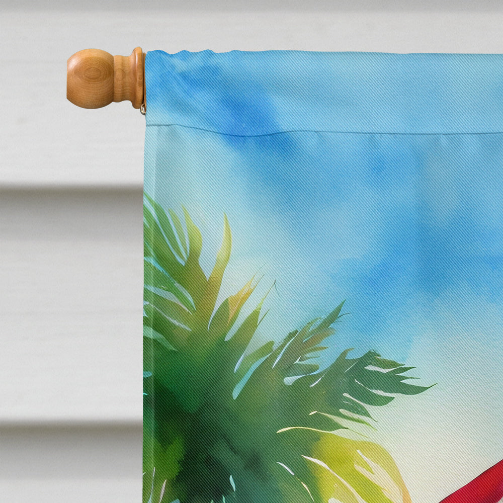 Hawaii Hawaiian Hibiscus in Watercolor House Flag