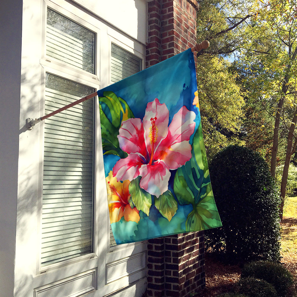 Buy this Hawaii Hawaiian Hibiscus in Watercolor House Flag