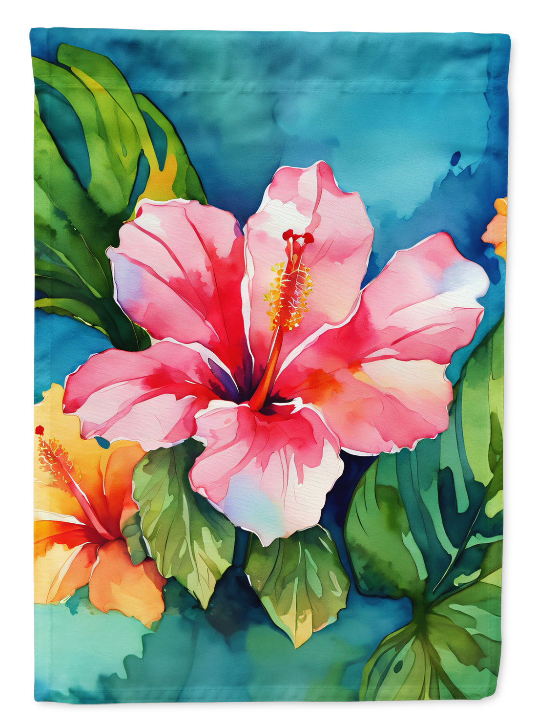 Buy this Hawaii Hawaiian Hibiscus in Watercolor Garden Flag