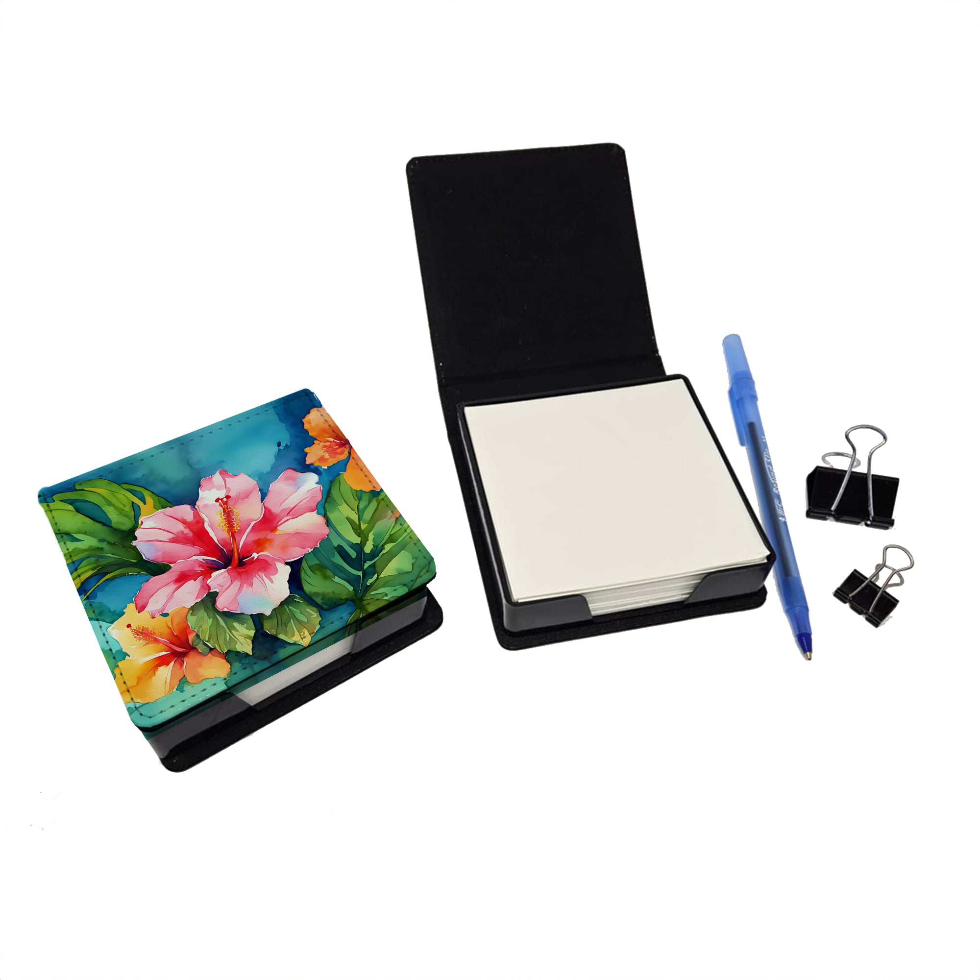 Buy this Hawaii Hawaiian Hibiscus in Watercolor PU Leather Note Paper Holder