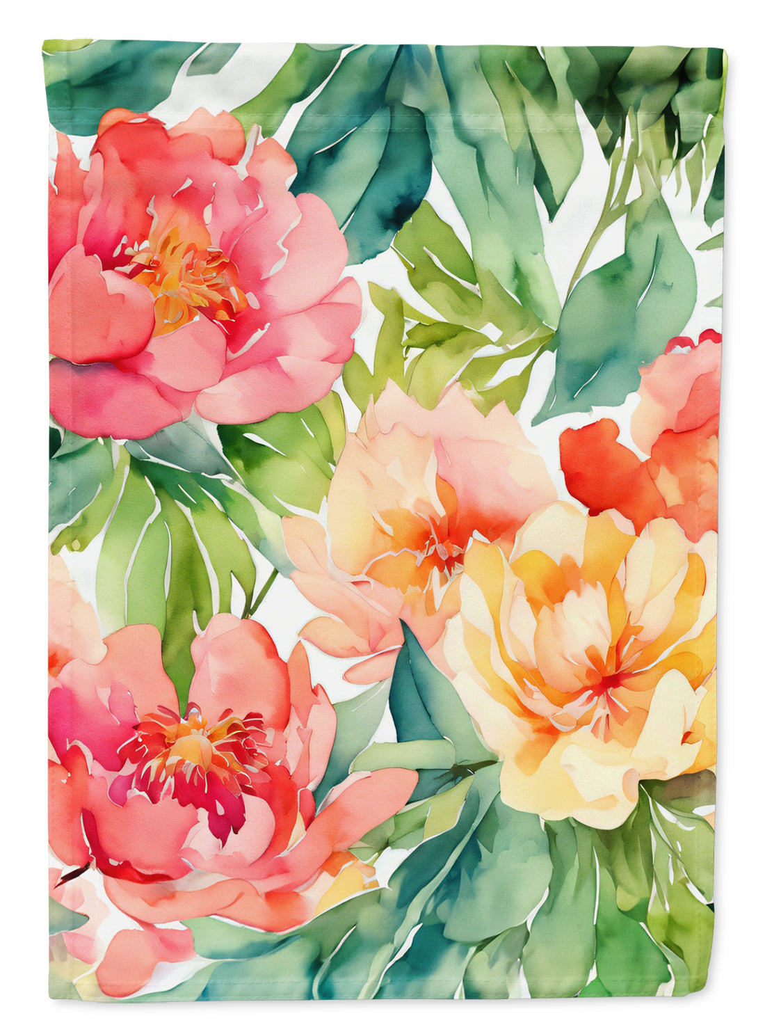 Buy this Indiana Peonies in Watercolor House Flag