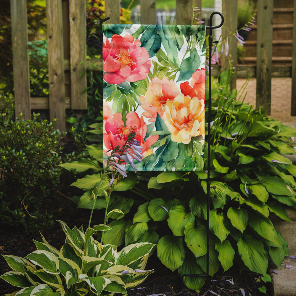 Indiana Peonies in Watercolor Garden Flag