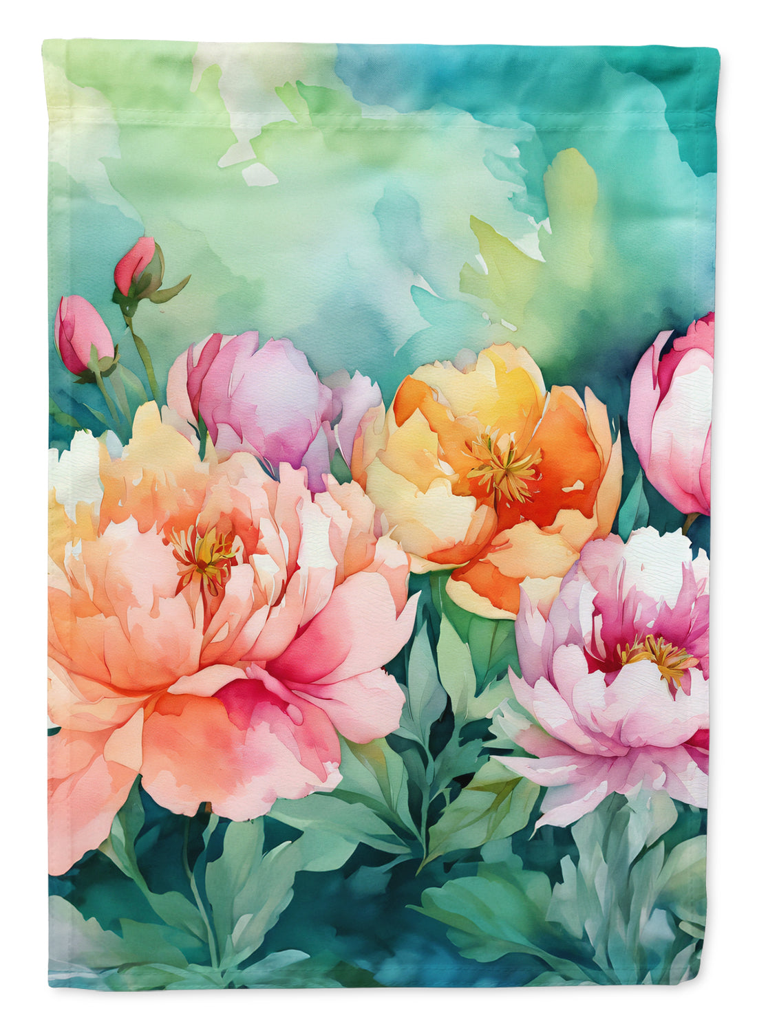 Buy this Indiana Peonies in Watercolor House Flag