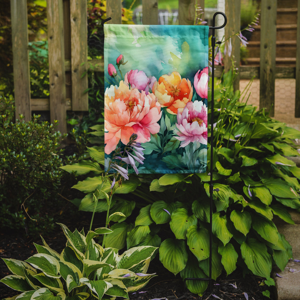 Buy this Indiana Peonies in Watercolor Garden Flag