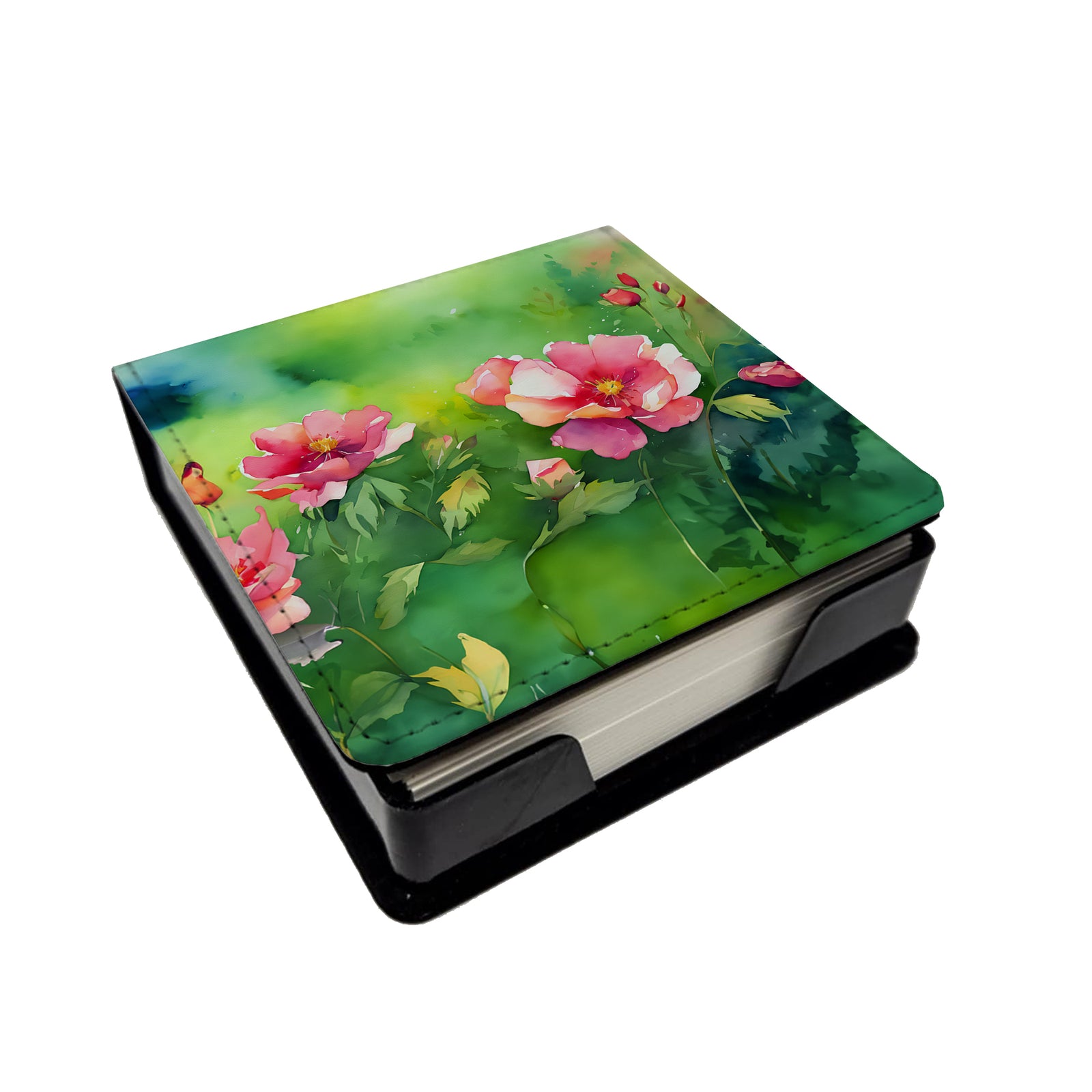 Buy this Iowa Wild Prairie Roses in Watercolor PU Leather Note Paper Holder