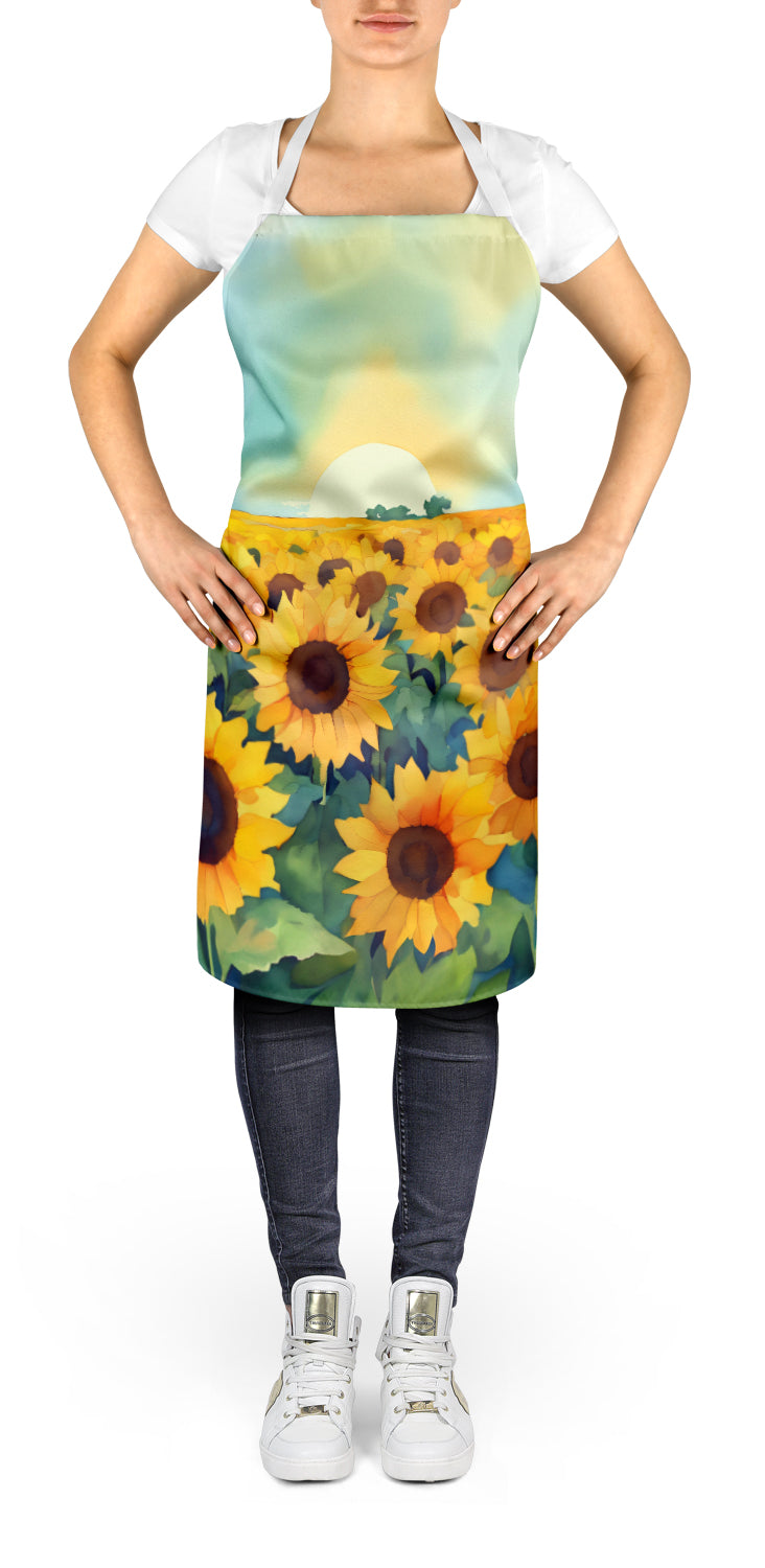 Kansas Sunflowers in Watercolor Apron