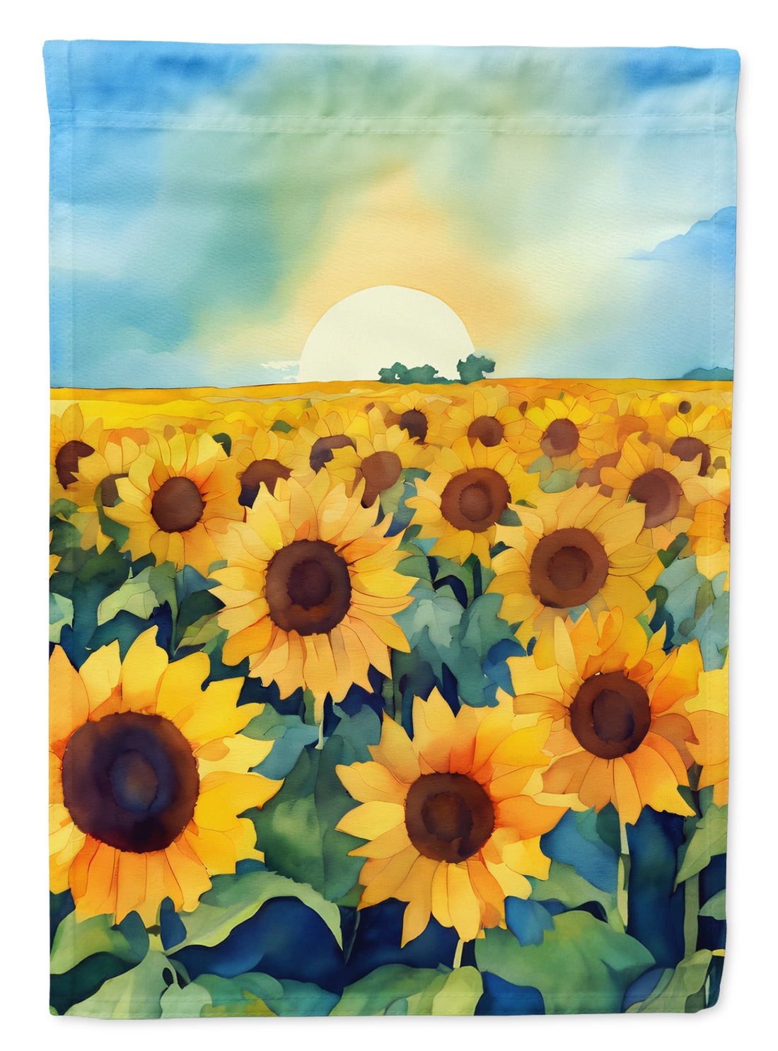 Buy this Kansas Sunflowers in Watercolor House Flag